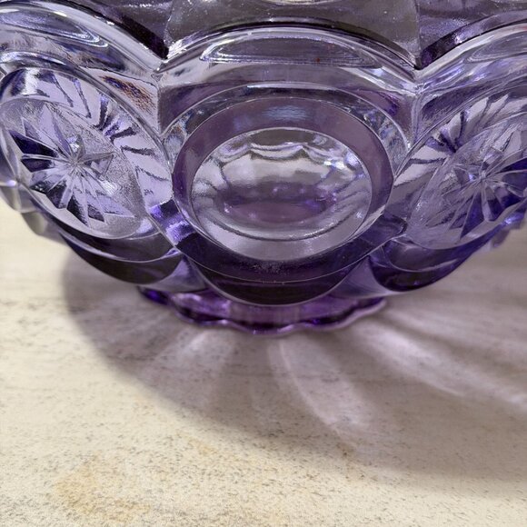 Fenton Vintage Neodymium Knobby Bulls Eye Candy Box Wisteria Covered Dish 9385WT - Picture 10 of 12